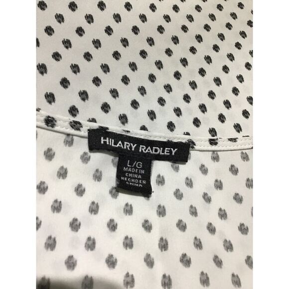 Hilary Radley Poncho Top Large Black White Dot - Picture 6 of 8